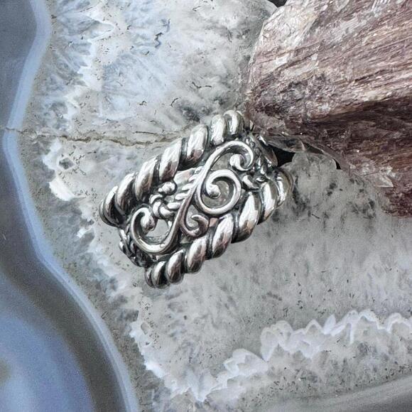 Carolyn Pollack Sterling Silver Swirls & Ropes Decorated Ring Sz 7.75 For Women - Picture 2 of 10